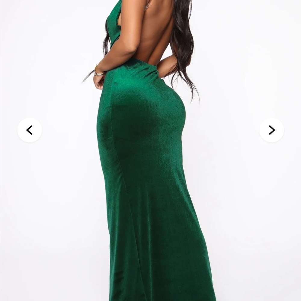Fashion Nova Emerald Backless Gown